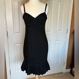 Express little black dress with pleated ruffle bottom 1/2wide straps, Never wore
